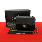 Black Leather Chanel Shoulder Bag
