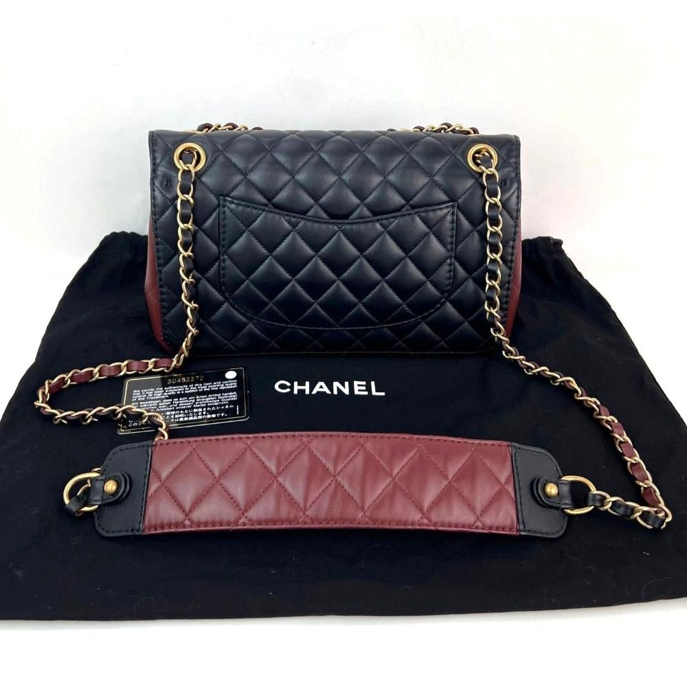 Black Leather Chanel Flap Bag