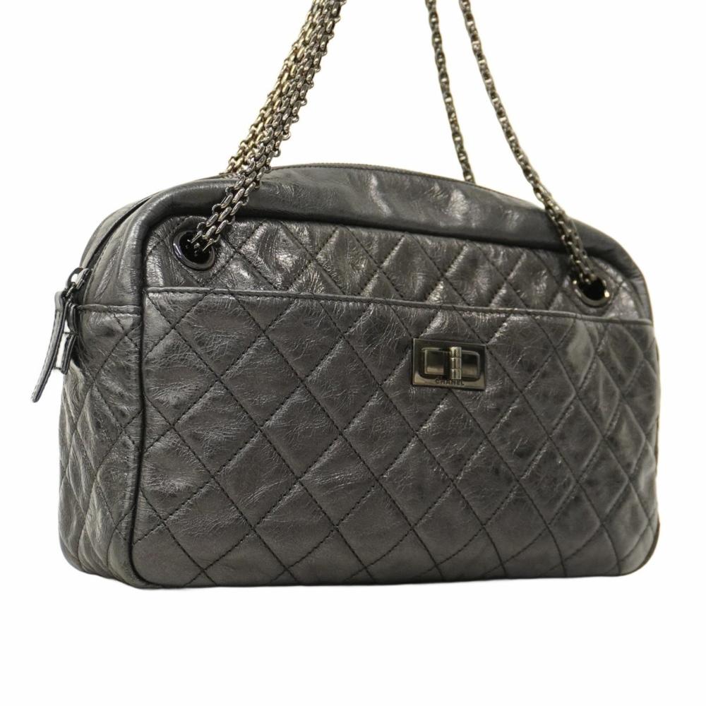 Black Leather Chanel Shoulder Bag