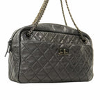 Black Leather Chanel Shoulder Bag