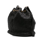 Black Leather Chanel Bucket Bag