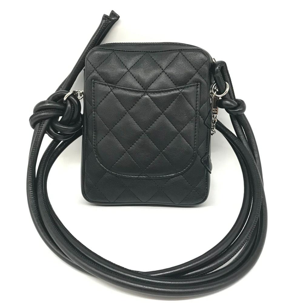 Black Leather Chanel Shoulder Bag