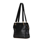 Black Leather Chanel Shoulder Bag
