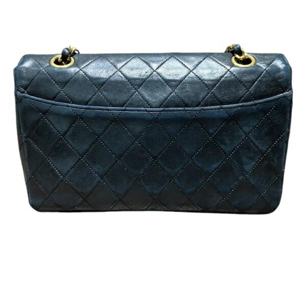 Black Leather Chanel Flap Bag