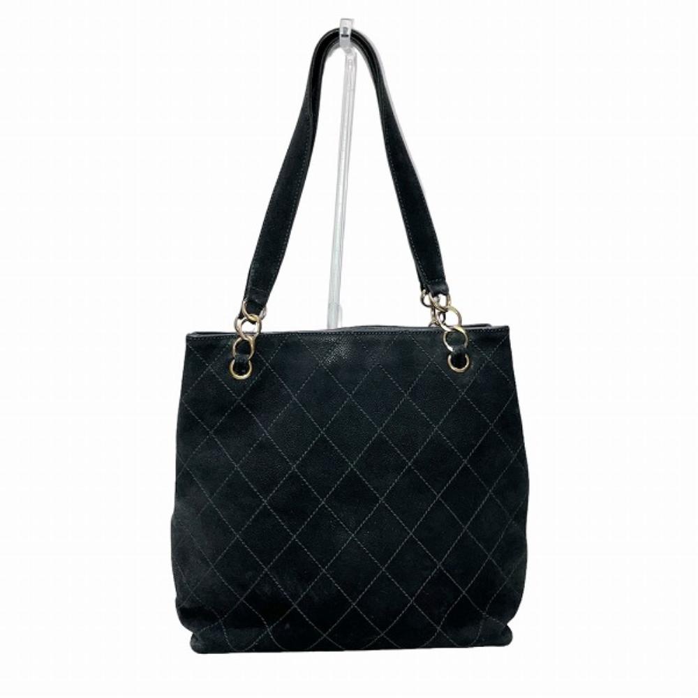 Black Leather Chanel Shoulder Bag
