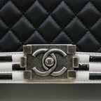 Black Leather Chanel Shoulder Bag