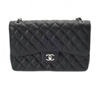 Black Leather Chanel Flap Bag
