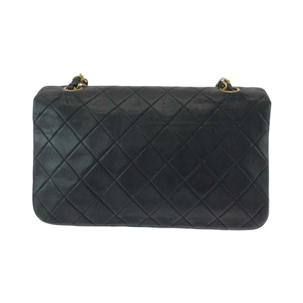 Black Leather Chanel Flap Bag