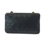 Black Leather Chanel Flap Bag