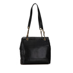 Black Leather Chanel Shoulder Bag