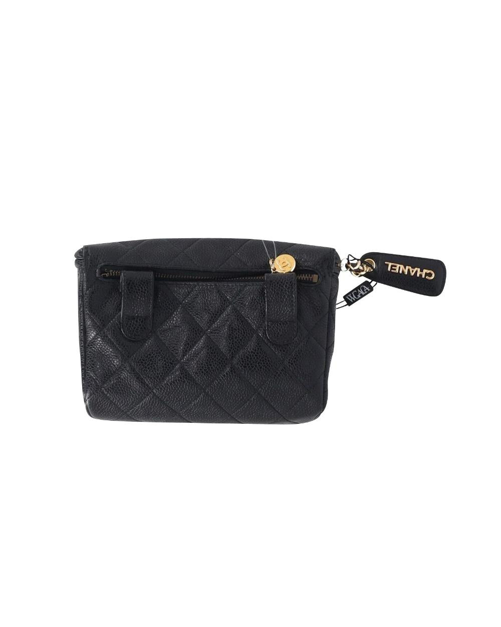 Black Leather Chanel Crossbody Bag