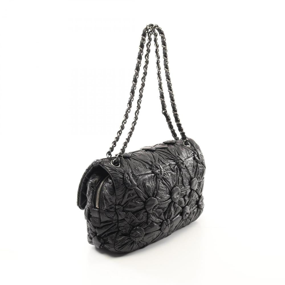 Black Leather Chanel Flap Bag