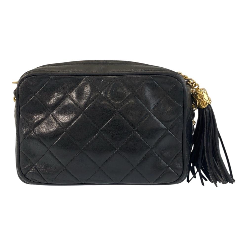 Black Leather Chanel Shoulder Bag
