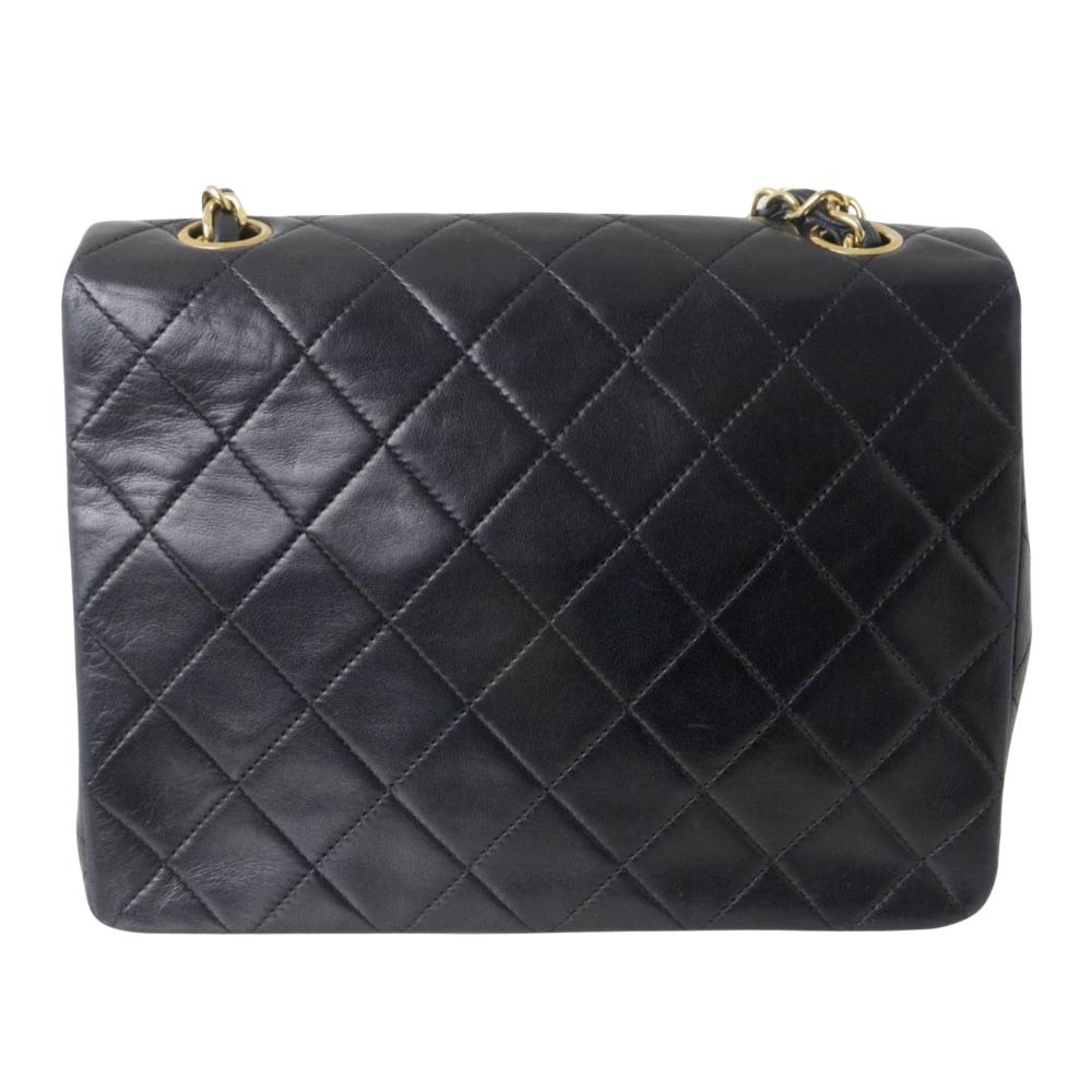 Black Leather Chanel Shoulder Bag