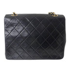 Black Leather Chanel Shoulder Bag
