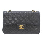 Black Leather Chanel Flap Bag
