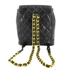 Black Leather Chanel Backpack