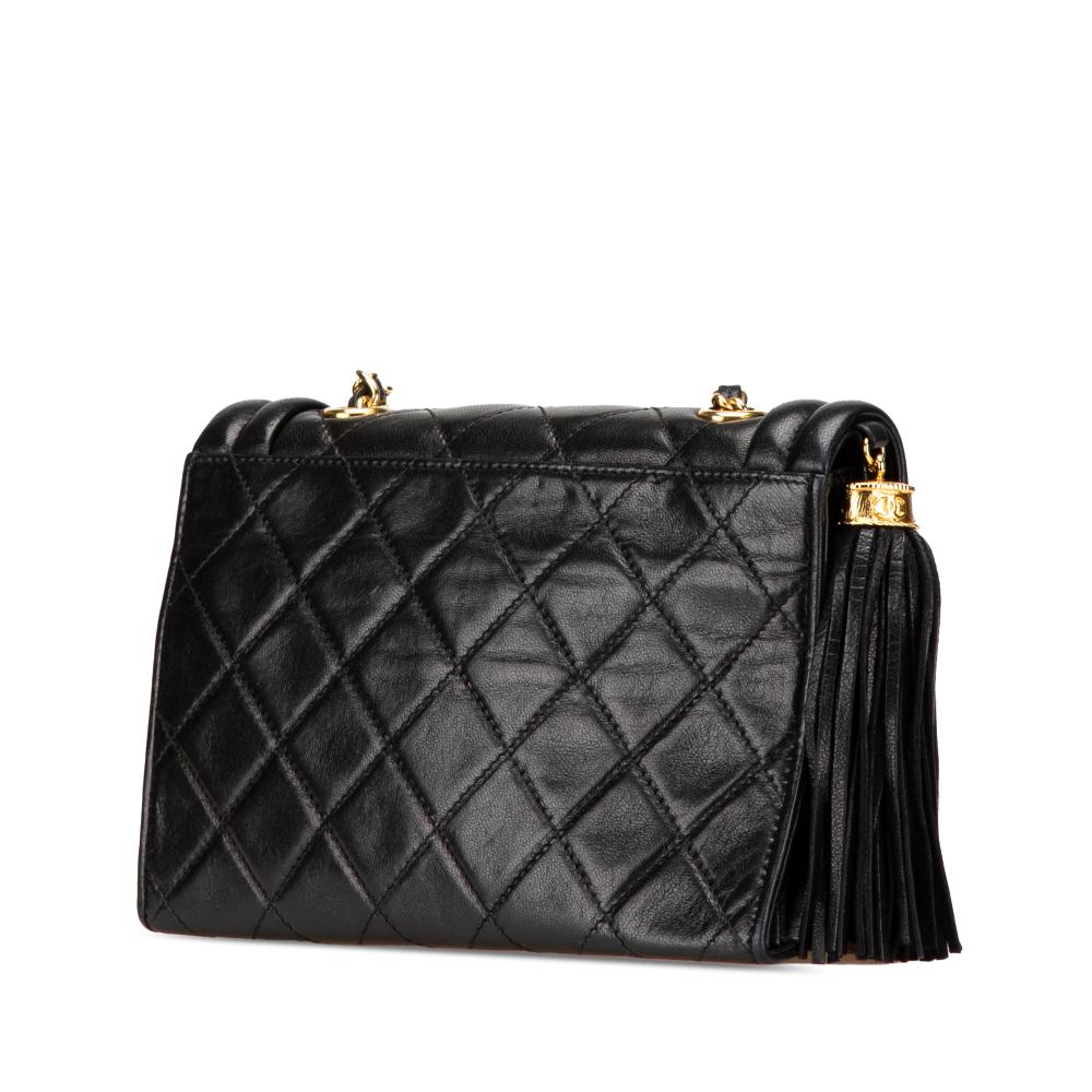 Black Leather Chanel Flap Bag