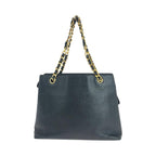 Black Leather Chanel Shoulder Bag