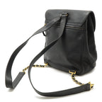 Black Leather Chanel Backpack