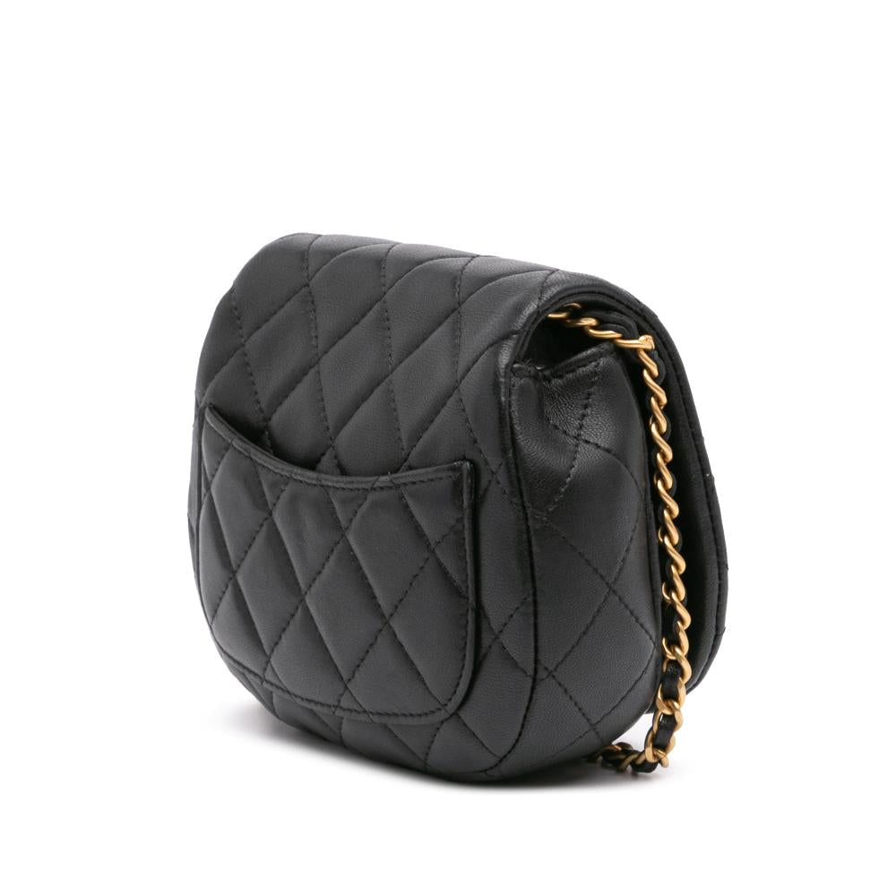 Black Leather Chanel Crossbody Bag