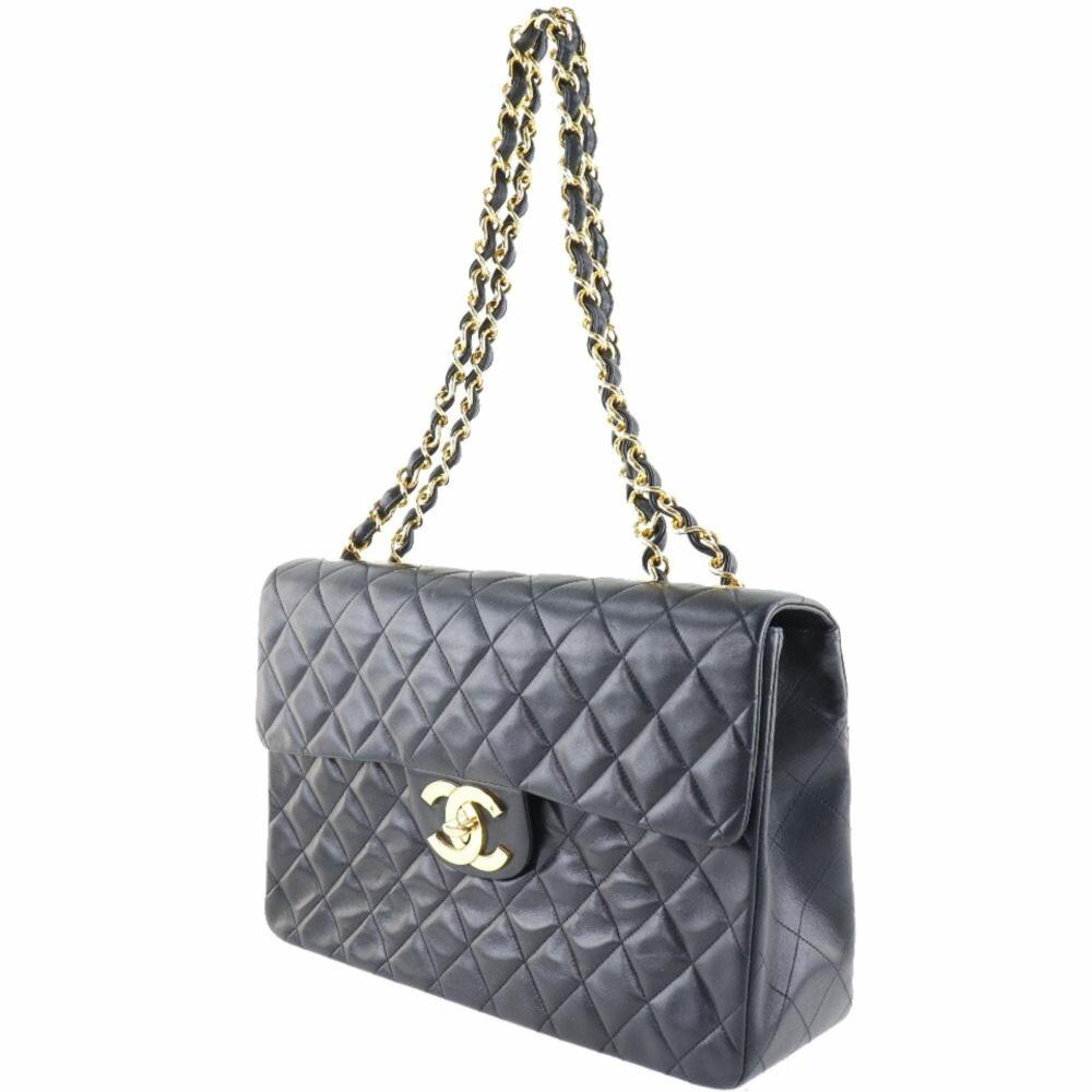 Black Leather Chanel Shoulder Bag