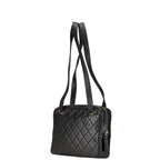 Black Leather Chanel Shoulder Bag