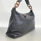 Black Leather Chanel Shoulder Bag