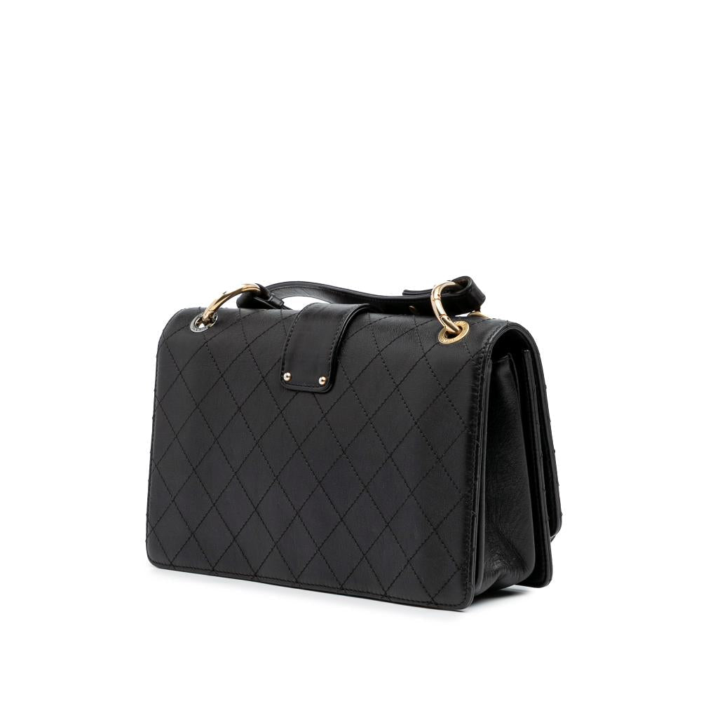Black Leather Chanel Flap Bag