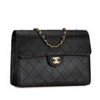 Black Leather Chanel Flap Bag