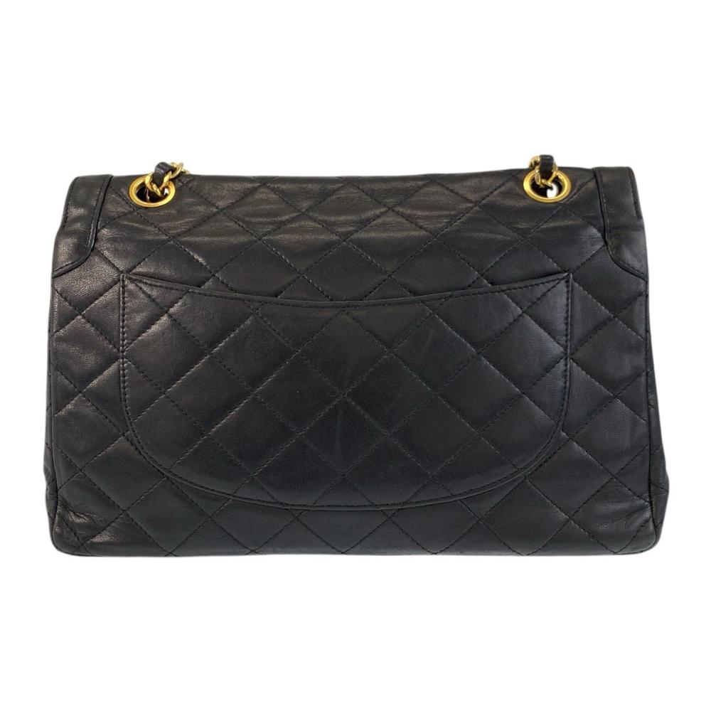 Black Leather Chanel Flap Bag