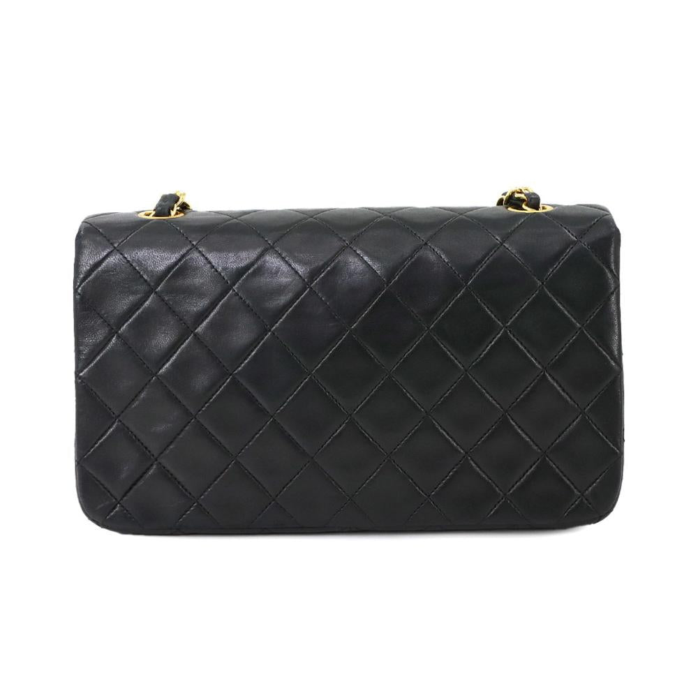 Black Leather Chanel Shoulder Bag