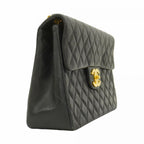 Black Leather Chanel Shoulder Bag