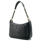Black Leather Chanel Shoulder Bag