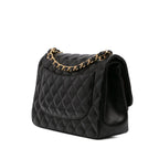 Black Leather Chanel Flap Bag