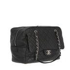 Black Leather Chanel Shoulder Bag
