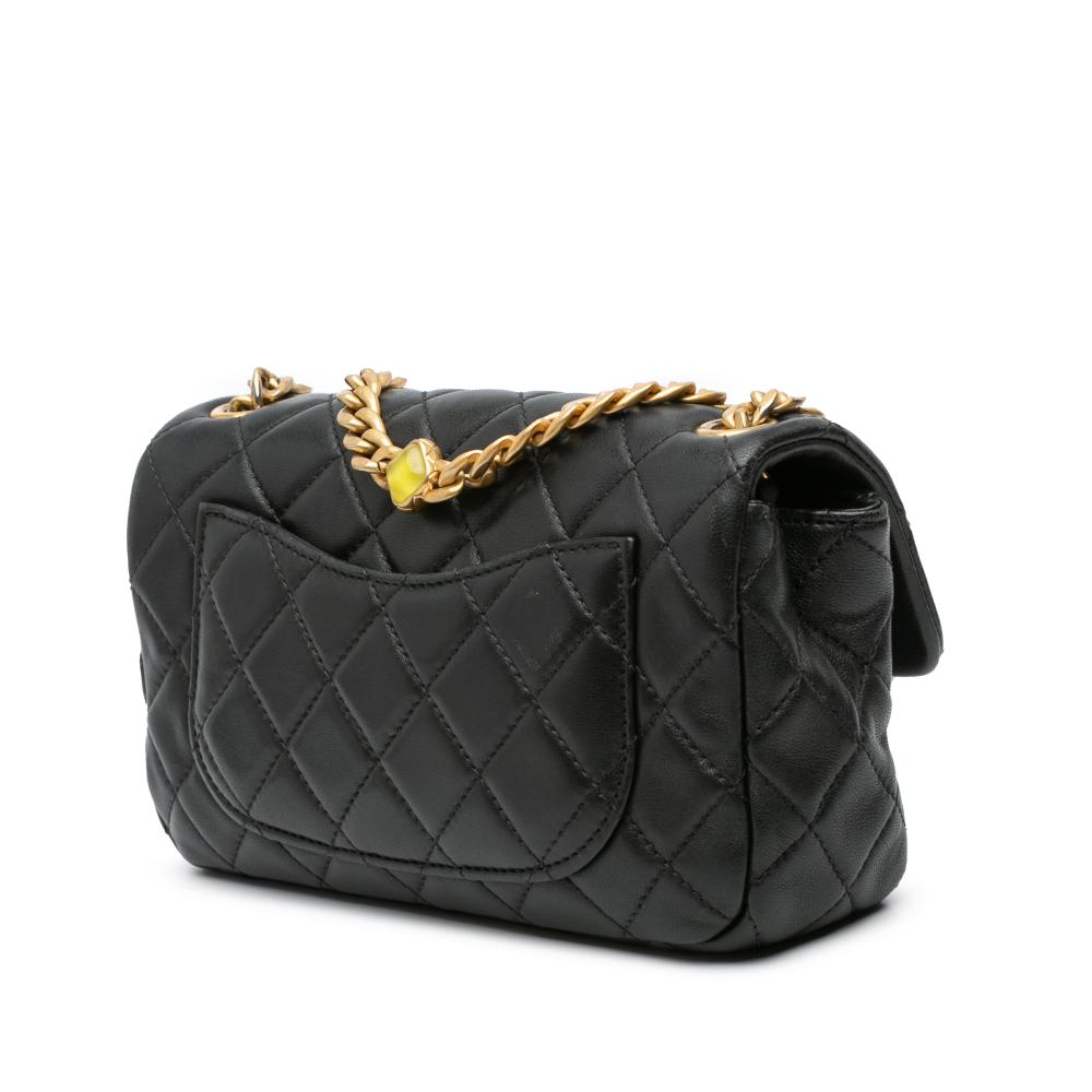 Black Leather Chanel Flap Bag