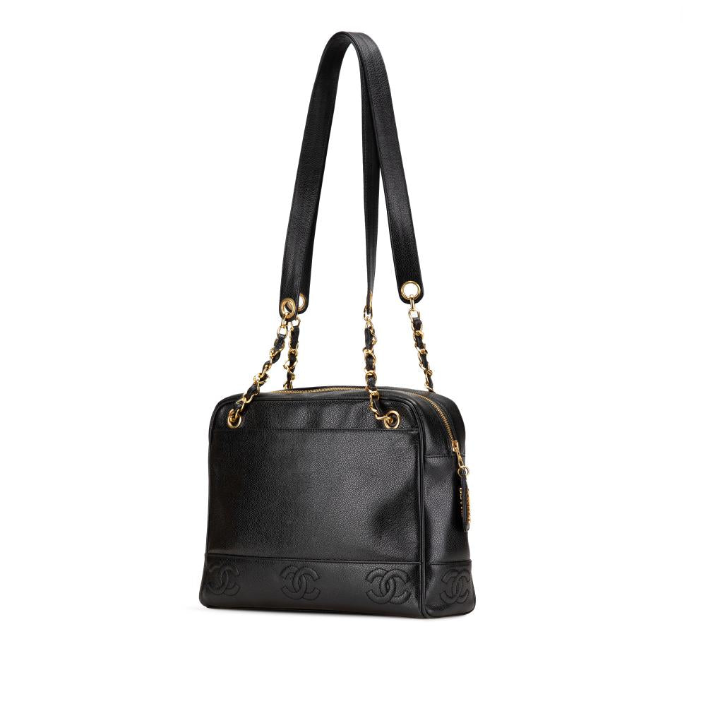 Black Leather Chanel Shoulder Bag