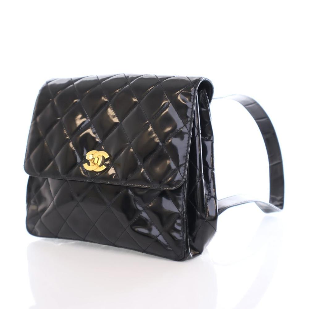 Black Leather Chanel Backpack
