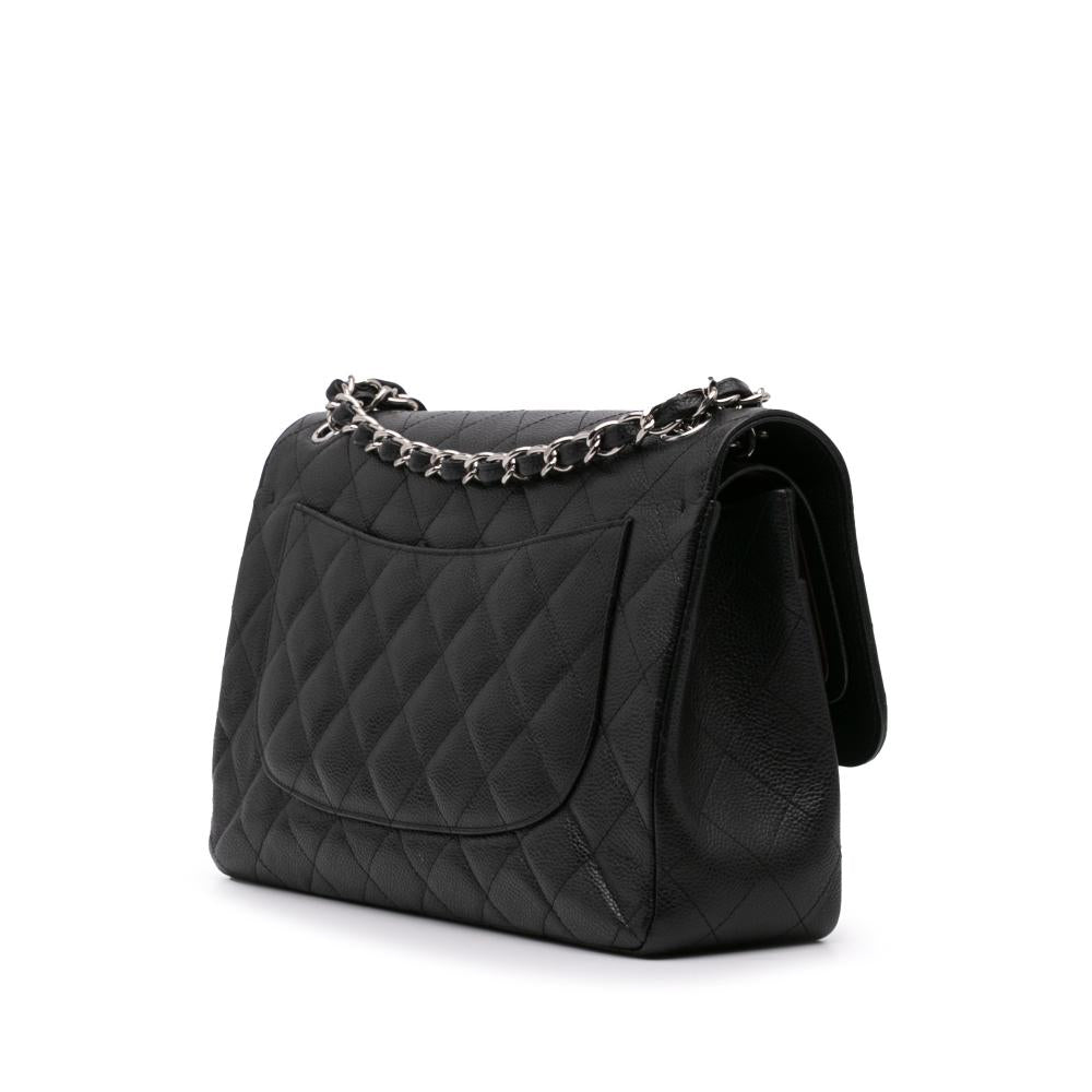 Black Leather Chanel Flap Bag