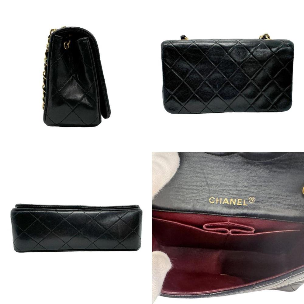 Black Leather Chanel Shoulder Bag