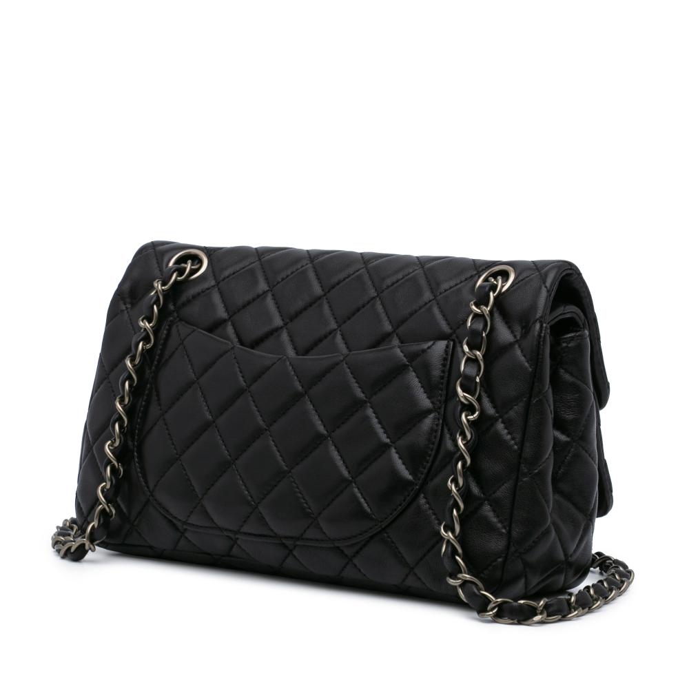 Black Leather Chanel Flap Bag