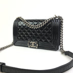 Black Leather Chanel Shoulder Bag