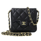 Black Leather Chanel Shoulder Bag