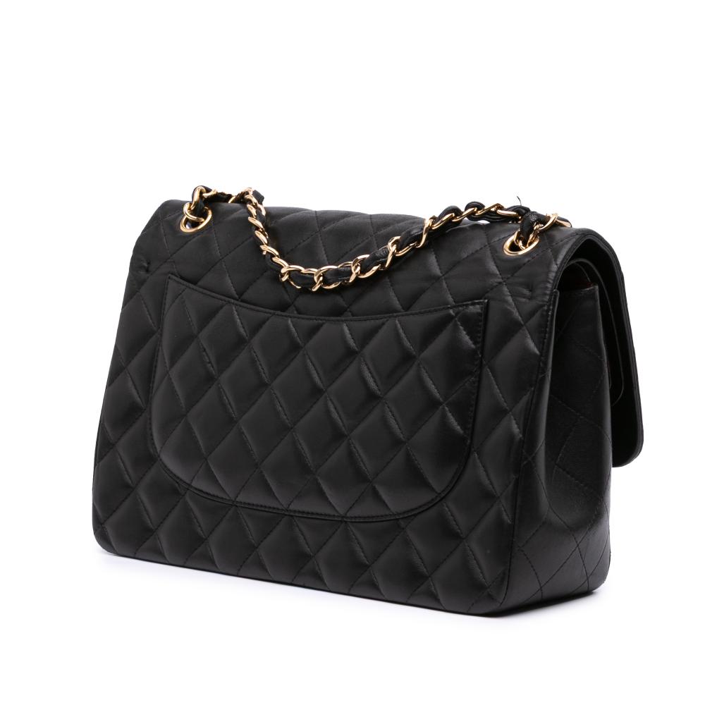 Black Leather Chanel Flap Bag