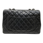 Black Leather Chanel Flap Bag