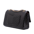 Black Leather Chanel Flap Bag