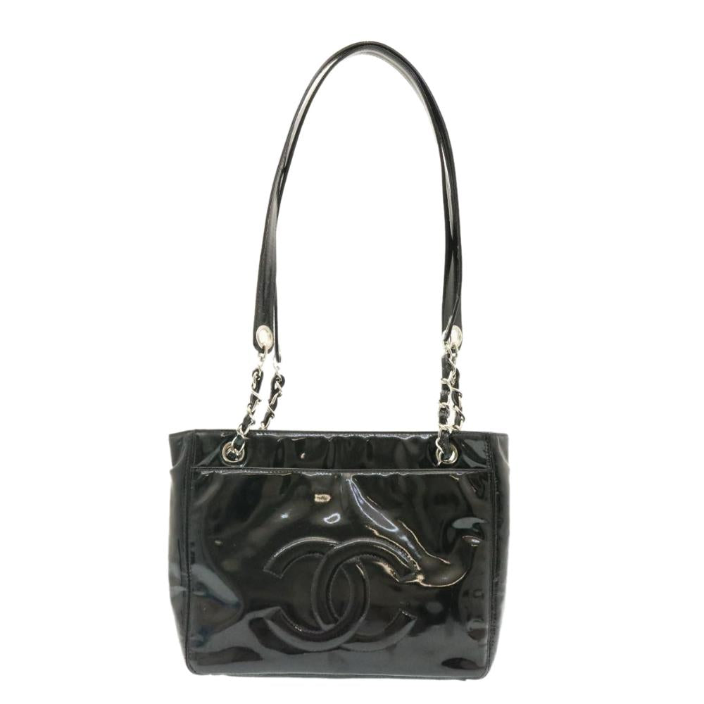 Black Leather Chanel Shoulder Bag