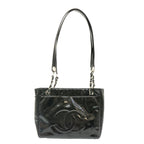 Black Leather Chanel Shoulder Bag