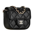 Black Leather Chanel Wallet On Chain